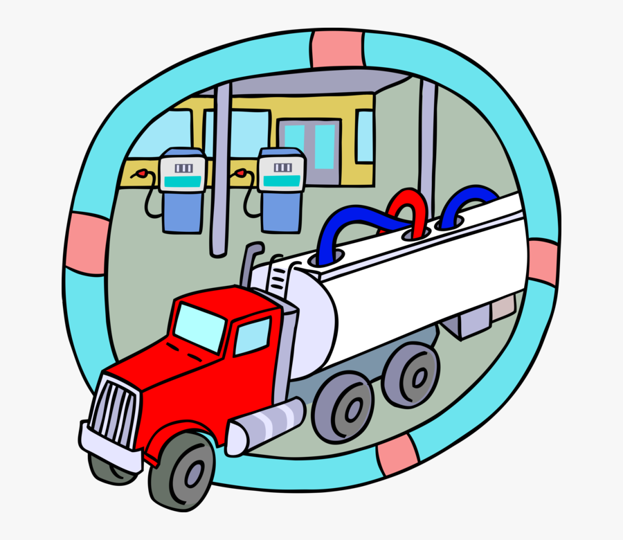 Fuel Tanker Delivers To - Clip Art, Transparent Clipart