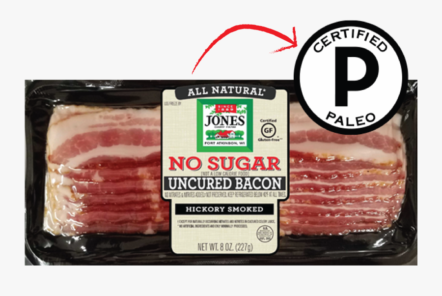 8 Oz An Un No Sugar Bacon Cp - Jones No Sugar Bacon, Transparent Clipart