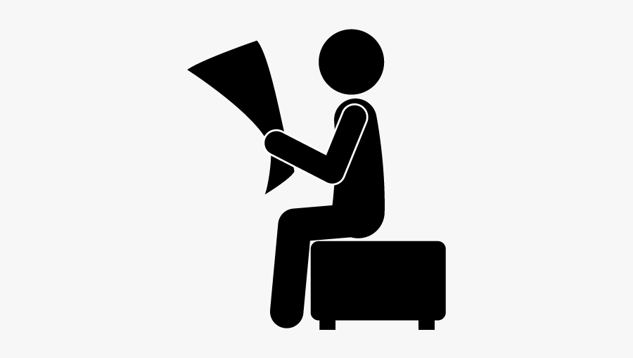 People Reading Newspaper Icon, Transparent Clipart