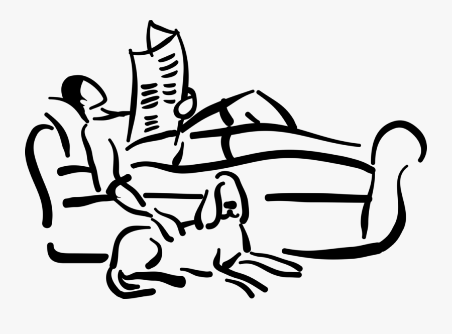 Vector Illustration Of Relaxing On Living Room Sofa - Relaxando No Sofá Png, Transparent Clipart