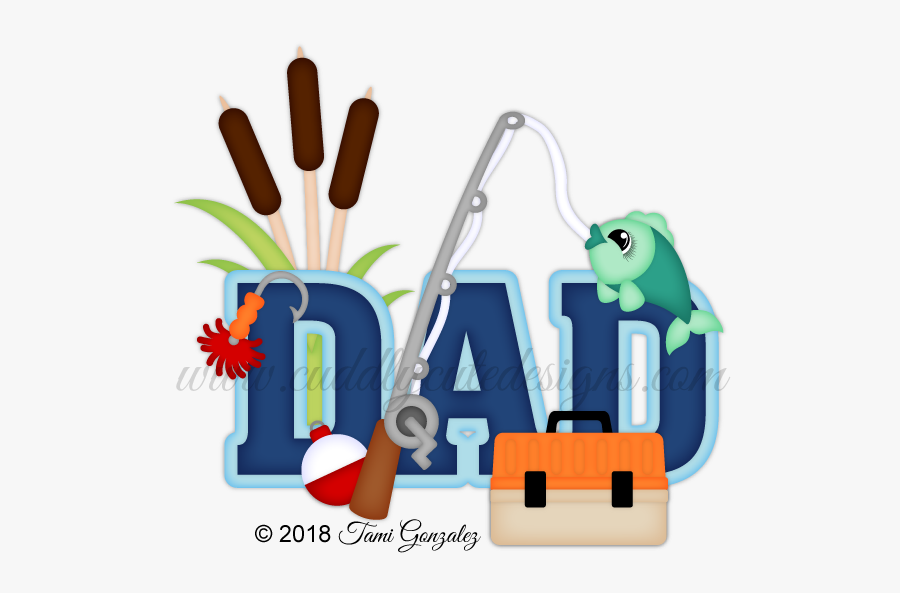 Fishing Dad Title - Dad And Fishing Clip Art, Transparent Clipart