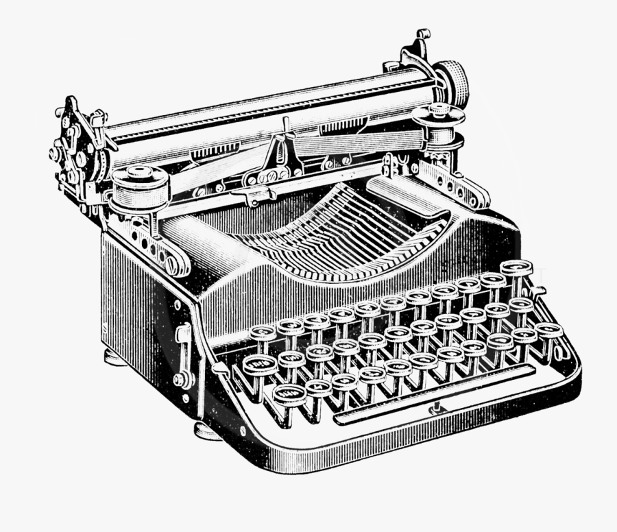 Transparent Old Fashioned Typewriter Clipart - Typewriter In Industrial ...