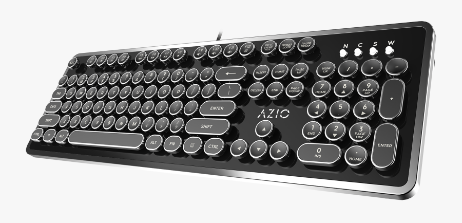 Retro Inspired Mechanical Subtle Geeks In Black - Azio Retro Mechanical Keyboard, Transparent Clipart