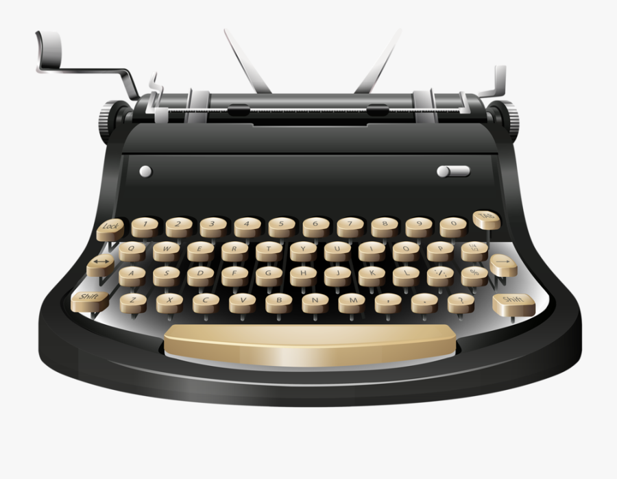 Retro Typewriter, Transparent Clipart