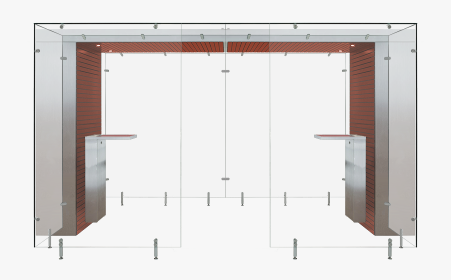 Mahogany And Metal Modular Smoking Area - Smoking Rooms Dimensions, Transparent Clipart