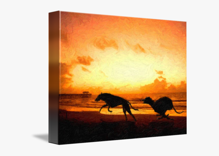 Greyhound Painting Canvas Print Art - Greyhound Paintings, Transparent Clipart