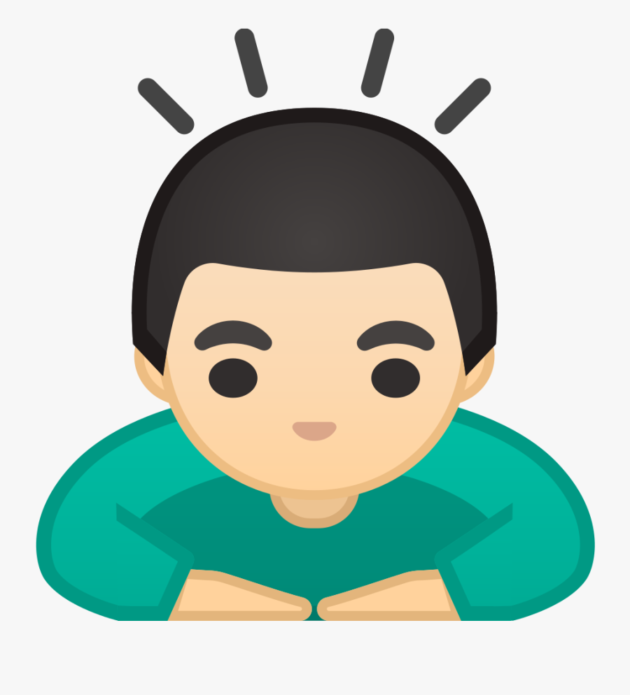 Man Bowing Light Skin Tone Icon - Does Woman Bowing Emoji Mean, Transparent Clipart