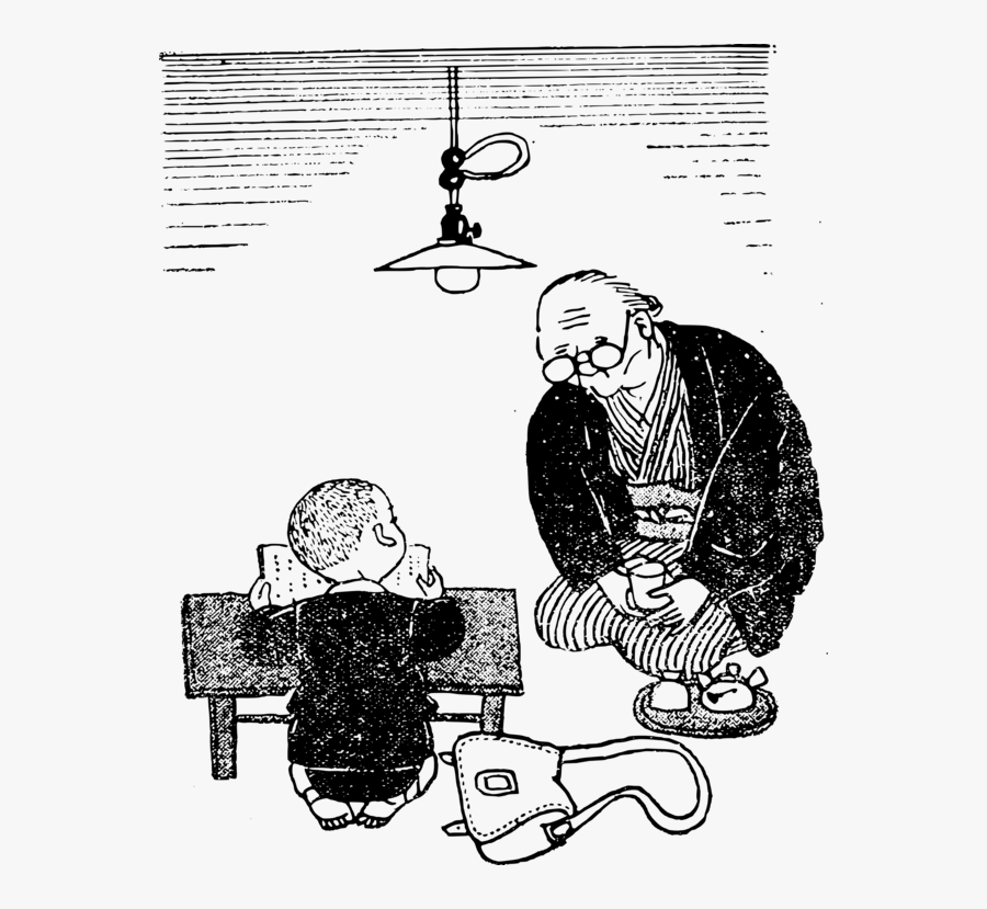 Old Teacher Drawing, Transparent Clipart