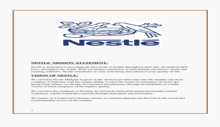 Clip Art Nestle Mission Statement - Mission Vision De Nestlé, Transparent Clipart