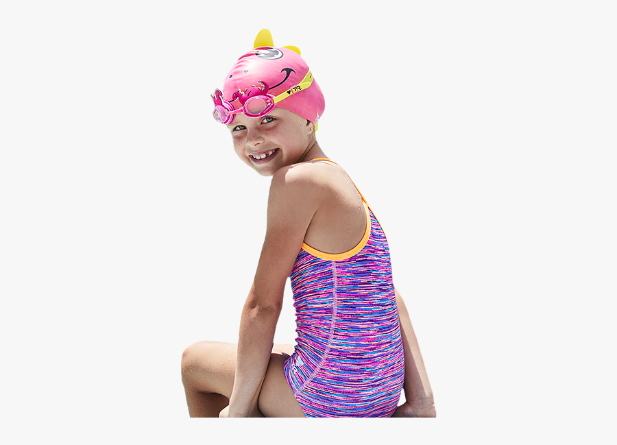 Little Girl Wearing One Piece Swimsuit Png - Kids Swimsuits Png, Transparent Clipart
