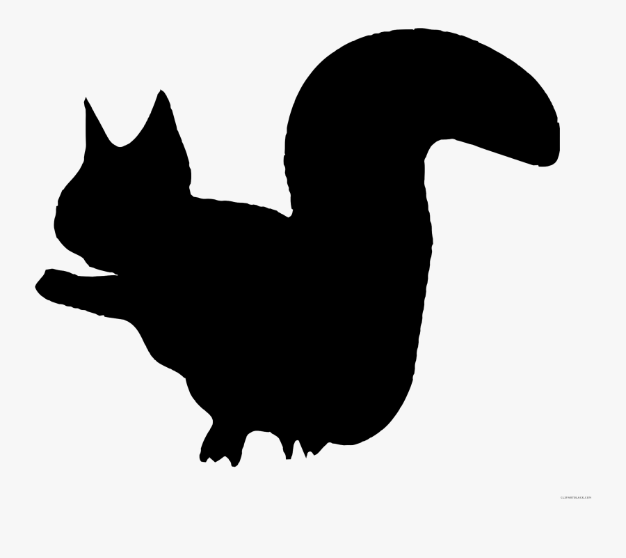 Squirrel Silhouette Animal Free Black White Clipart - Small Animal Silhouette Png, Transparent Clipart
