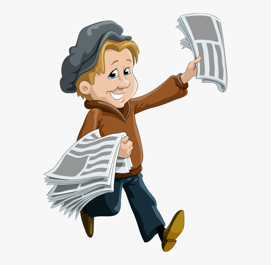 Newspaper Delivery Boy Clipart - Thought On Current Affairs, Transparent Clipart