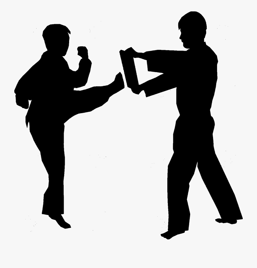 Transparent Karate Silhouette Png - Clipart Karate Breaking Board, Transparent Clipart