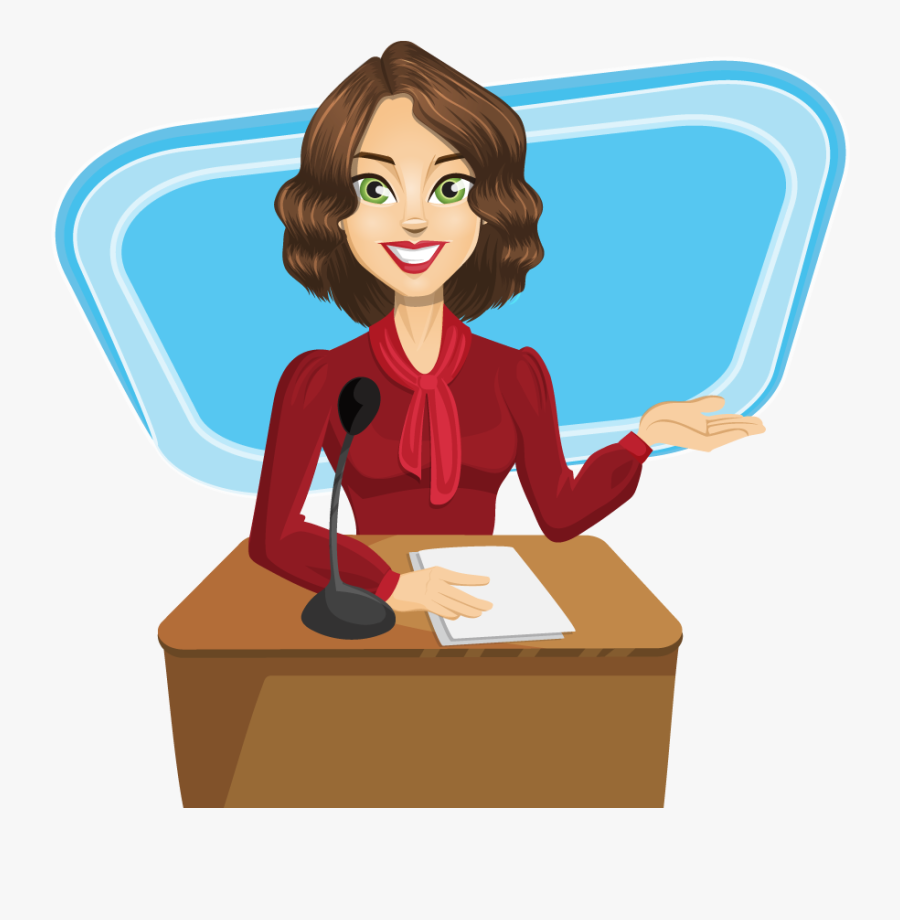 Active Reporter On Emaze - Spokeswoman Clipart, Transparent Clipart