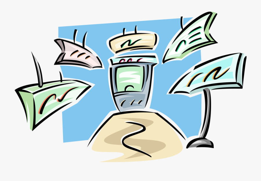 Vector Illustration Of Sign Arrows Leading To Airport, Transparent Clipart