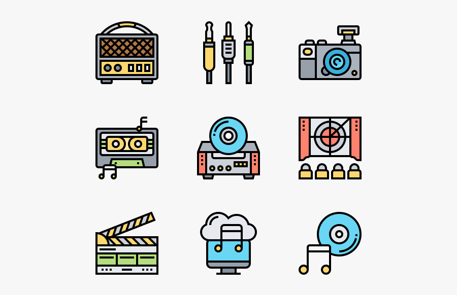 Music And Multimedia - Stem Icons, Transparent Clipart