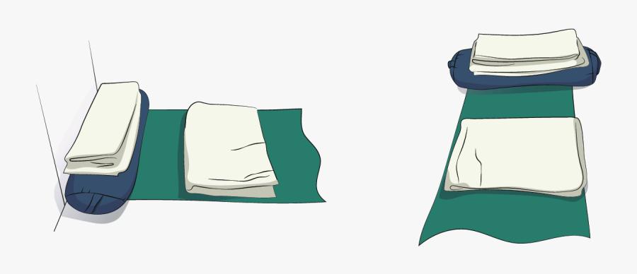 A Bolster, Two Blankets And A Yoga Mat For Viparita, Transparent Clipart