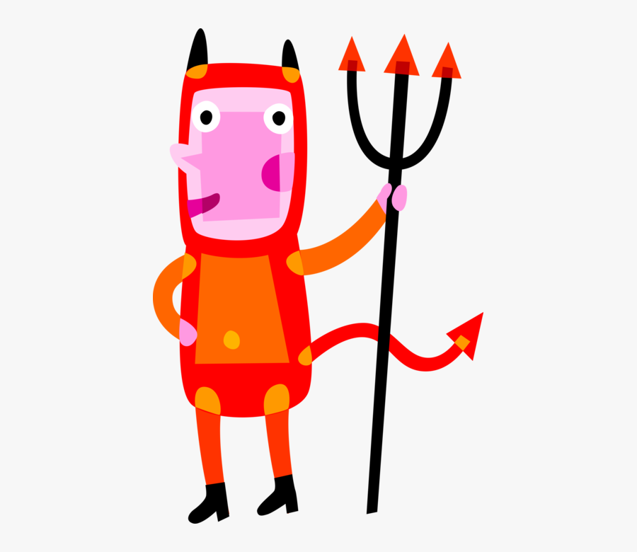 Satanic Clipart Devil Pitchfork - Halloween Kids Png, Transparent Clipart