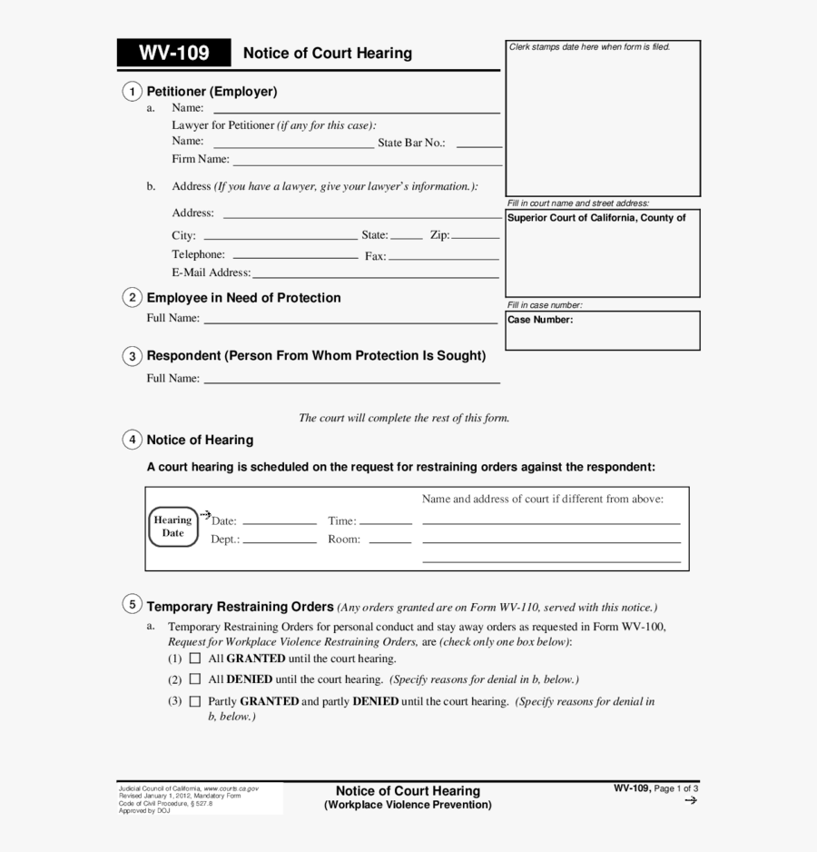 Restraining Order Document, Transparent Clipart