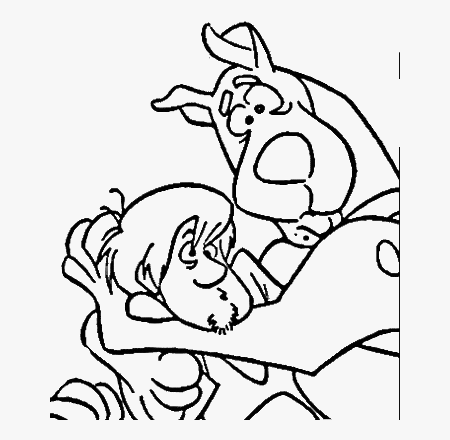 Scooby Doo Shagy Hug Very Strong Coloring For Kids - Scooby Doo Coloring Pages, Transparent Clipart