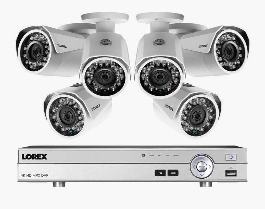 Hd 1080p Surveillance System With 6 Outdoor Security - Lorex Dvr, Transparent Clipart