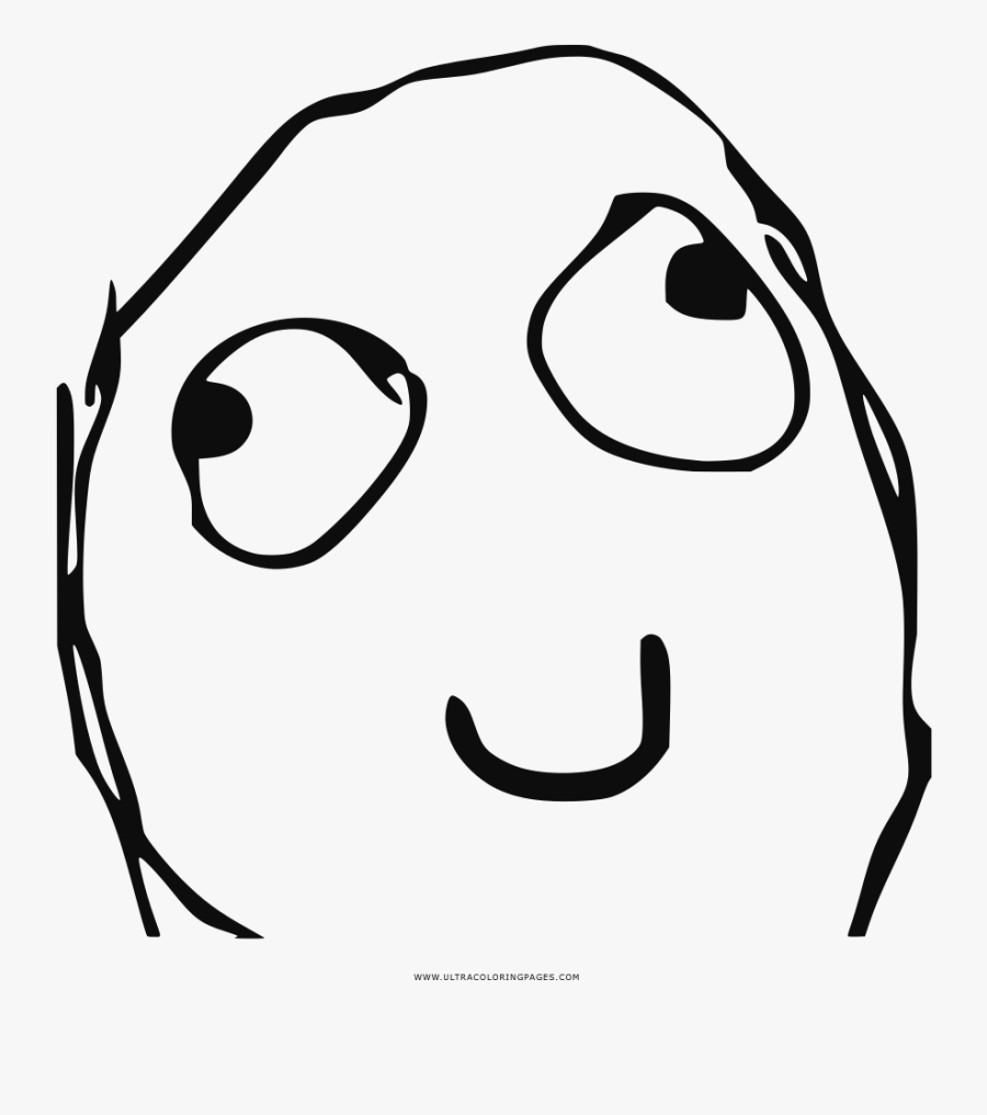 Derp Coloring Page - Rage Comic Faces Png, Transparent Clipart