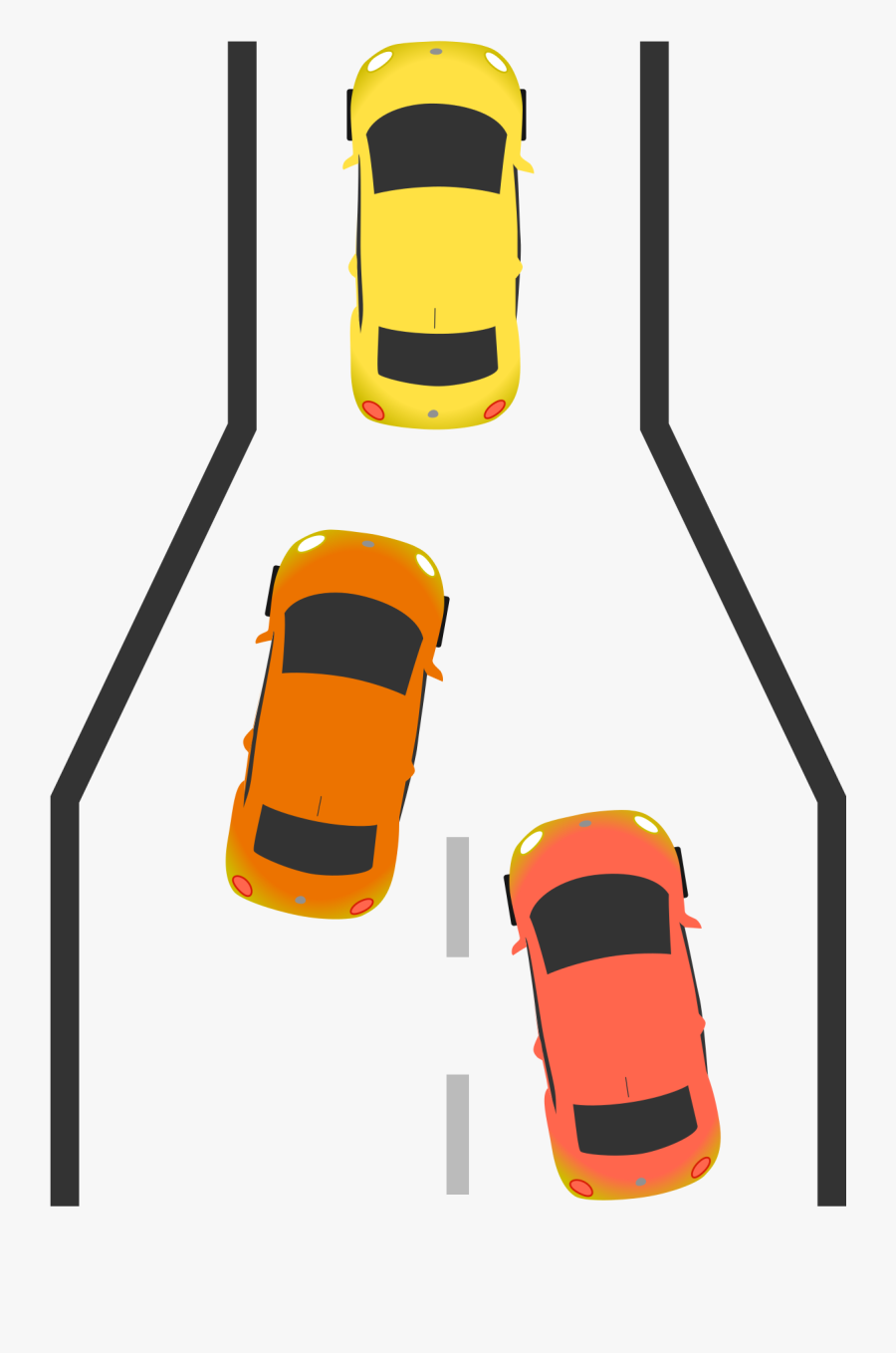 When Traffic Merges From Two Lanes To One, Will Cars - Illustration, Transparent Clipart
