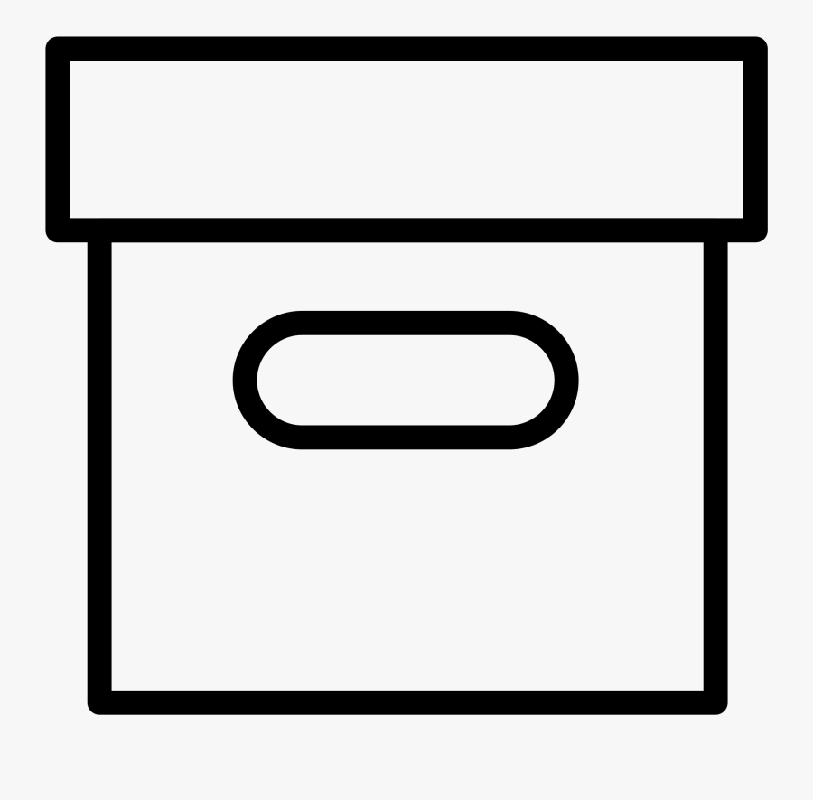 Outline Of A Box Black, Transparent Clipart