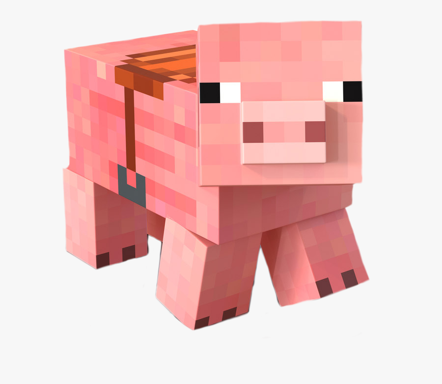 #pig #scpinkpig #pinkpig #minecraft #videogame #pink - Pig With Saddle Minecraft, Transparent Clipart