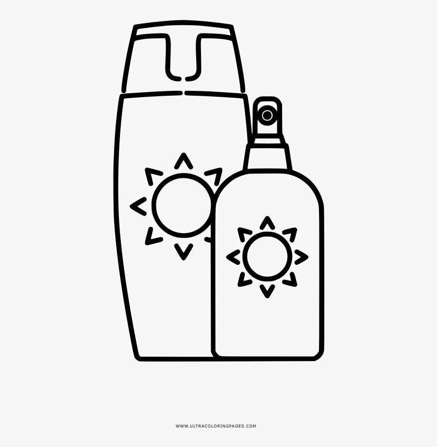 Sunscreen Coloring Page , Transparent Cartoons - Protector Solar Para Colorear, Transparent Clipart