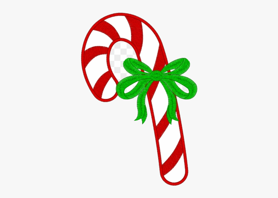 Candy Cane Christmas Applique Clipart Transparent Png - Christmas Cane, Transparent Clipart