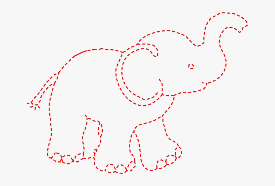 Line Clipart Elephant - Dotted Picture Of Elephant, Transparent Clipart