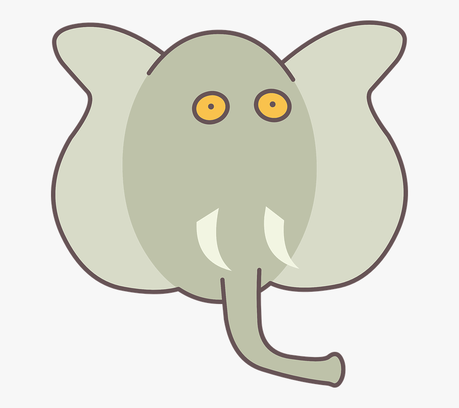 Simple Elephant Outline Cartoon Free Transparent Clipart
