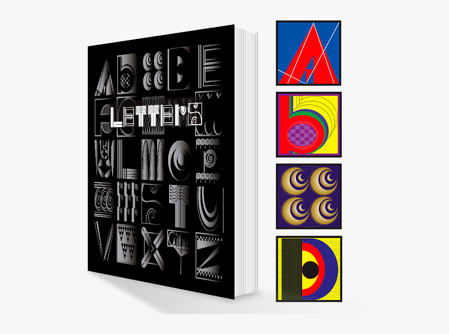 Letters Book Cover And Several Alphabet Designs - Letters In Rhythm Art, Transparent Clipart