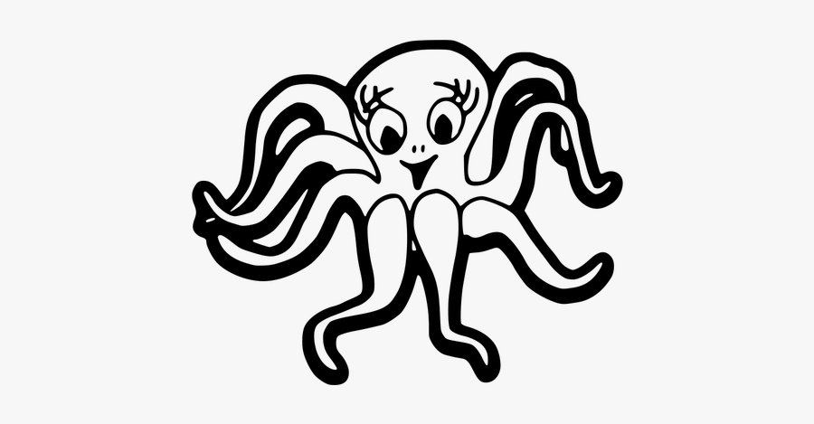 Cute Octopus - Color The Pictures That Begin With O, Transparent Clipart