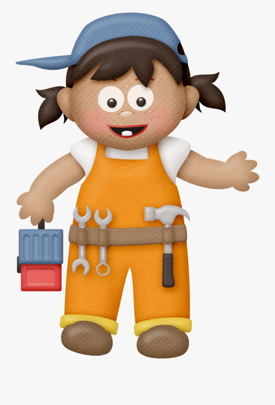Girls Clipart Construction Worker - Jardinera Niña Gifs, Transparent Clipart