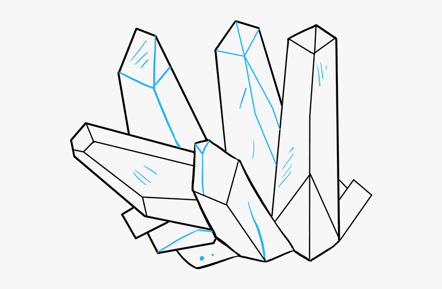 How To Draw Crystals - Crystal Clusters Drawing, Transparent Clipart