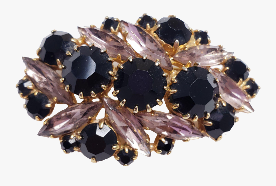Rose And Jet Colored Prong Set Crystal Cluster Pin - Crystal, Transparent Clipart