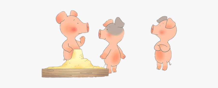 Wibbly Pig And Two Friends Near The Sandpit - Cartoon, Transparent Clipart