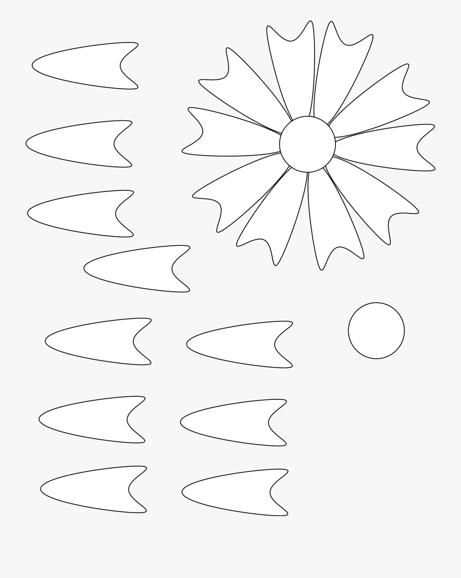 Clip Art Flower Template Free - Line Art, Transparent Clipart
