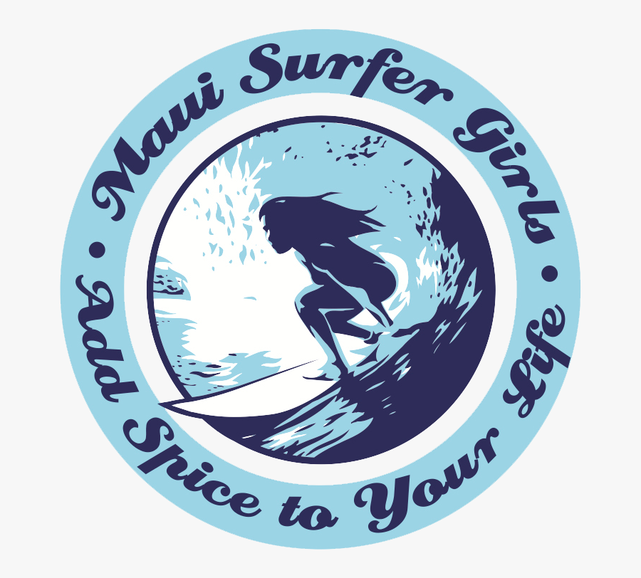 Surfing Girl Logo, Transparent Clipart