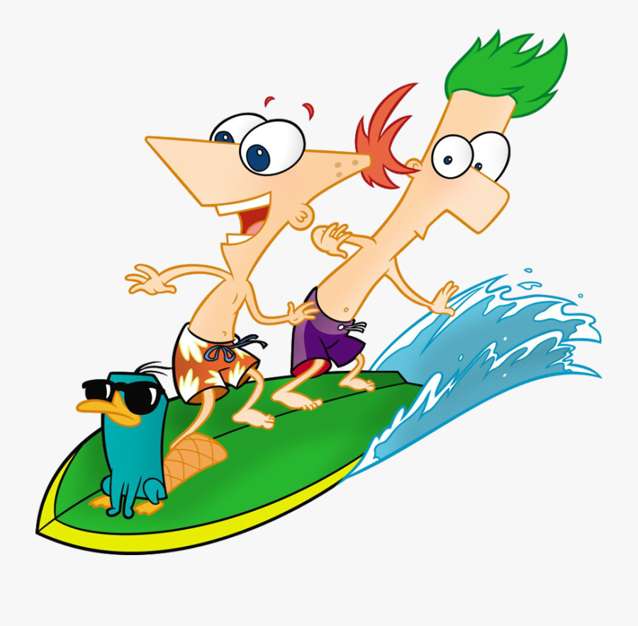 Phineas Clip Art - Phineas E Ferb Surf, Transparent Clipart