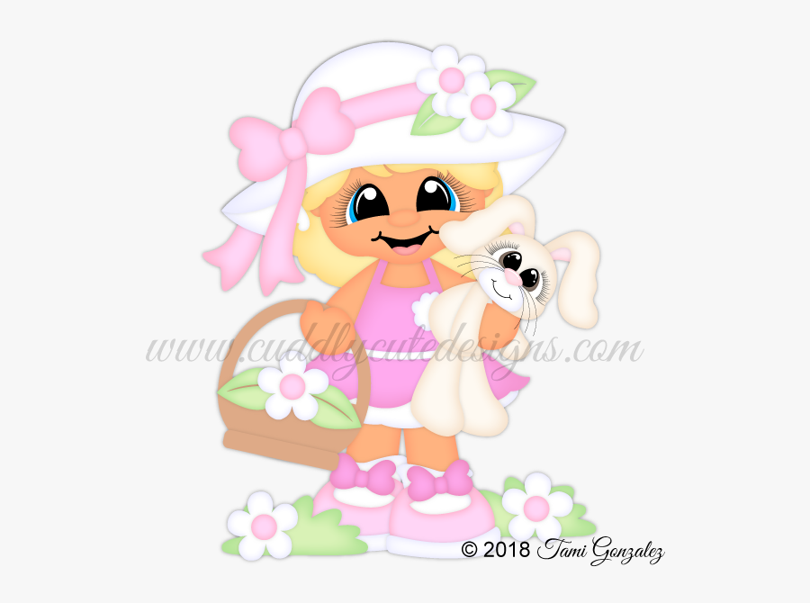 Easter Girl - Cartoon Easter Girl, Transparent Clipart