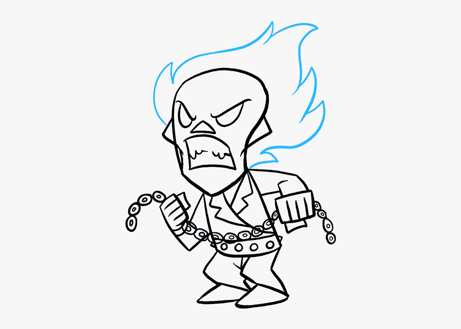 Clip Art How To Draw Rider - Draw A Ghost Rider, Transparent Clipart