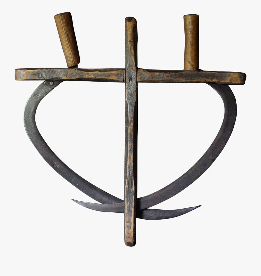 Clip Art Scythes Painted Folk Art - Cross, Transparent Clipart