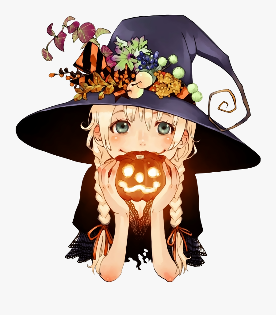 Witches Clipart Kawaii - Cute Halloween Anime Girl, Transparent Clipart
