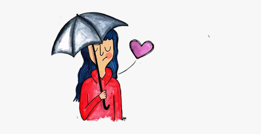 #picsart #lluvia #paraguas #chica #nostalgy #nostalgia - Cartoon, Transparent Clipart
