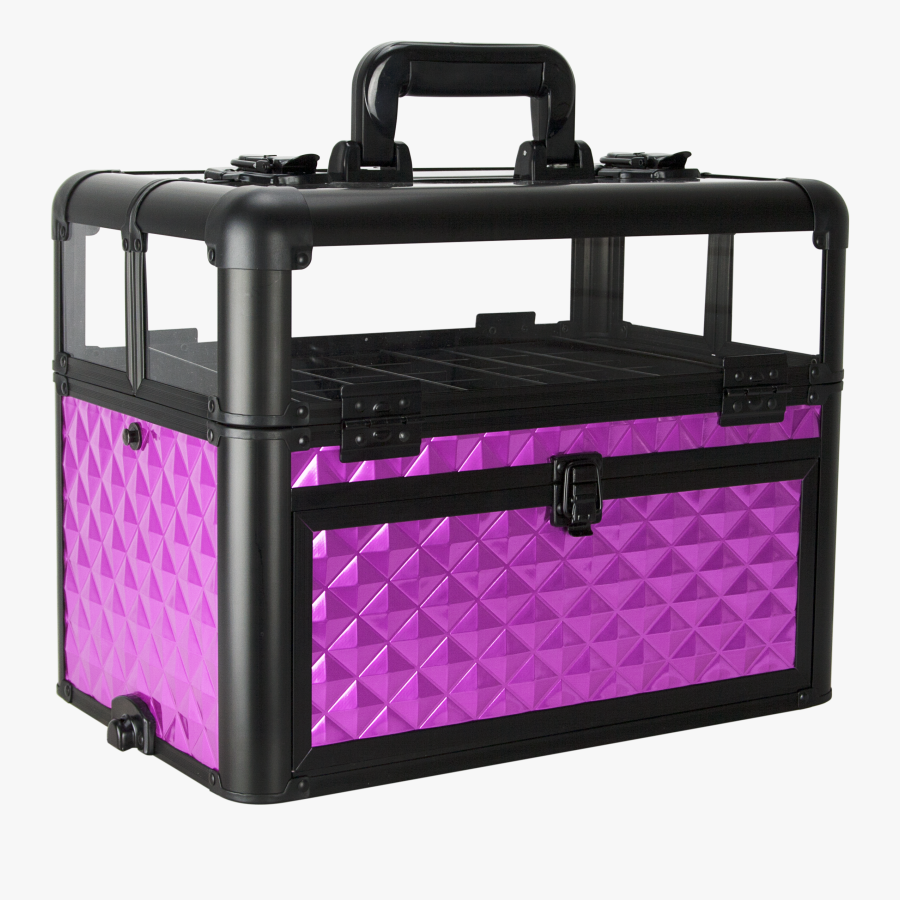 Makeup Train Case With 24 Compartments Nail Polish, Transparent Clipart
