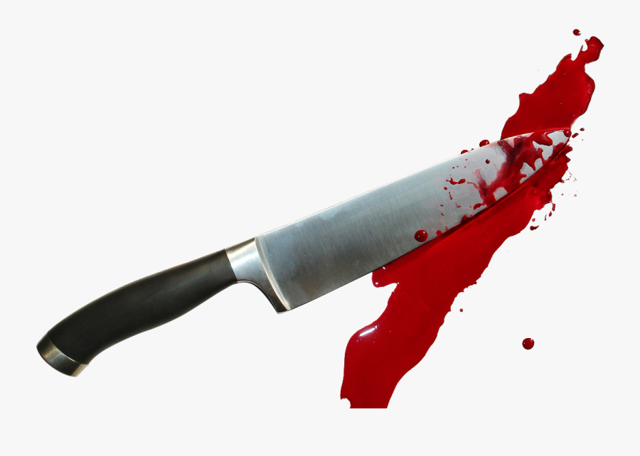 Knife Blood Stabbing Cutting Blade - Knife With Blood Png, Transparent Clipart