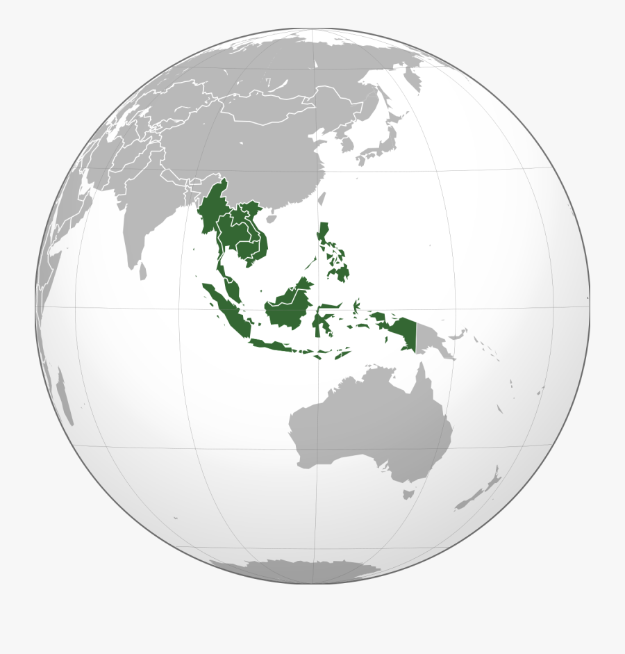 Japanese Invade Southeast Asia Png - South East Asia On Globe, Transparent Clipart